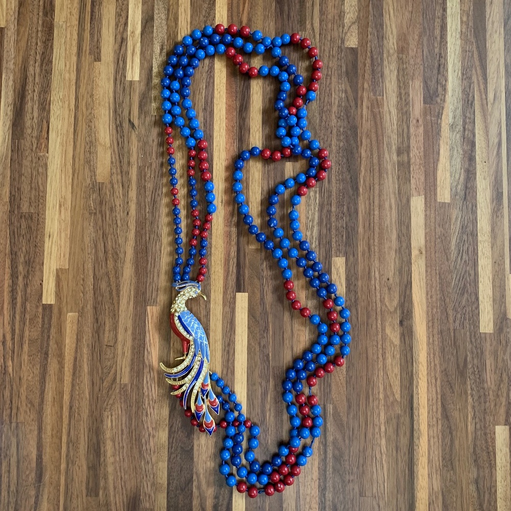 J. Crew Enamel Peacock Necklace